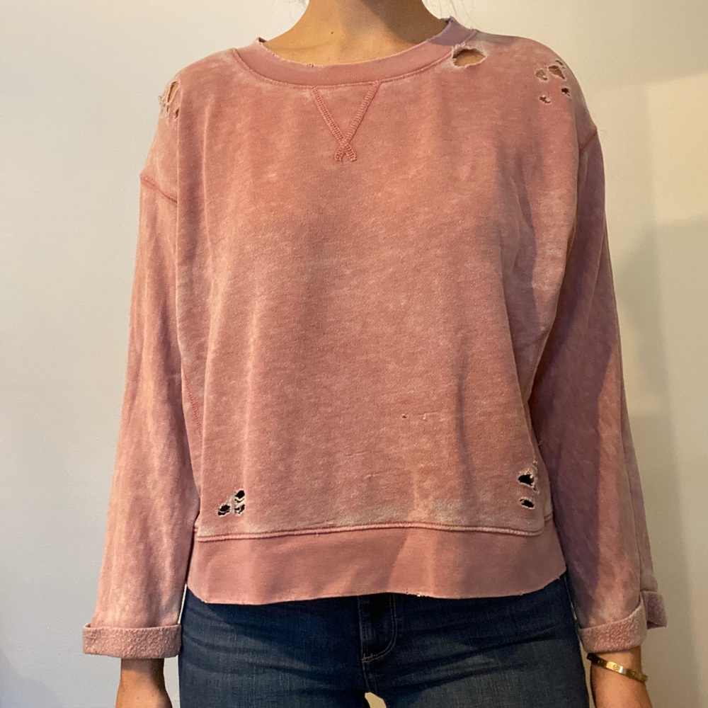 American Eagle Distressed Crewneck